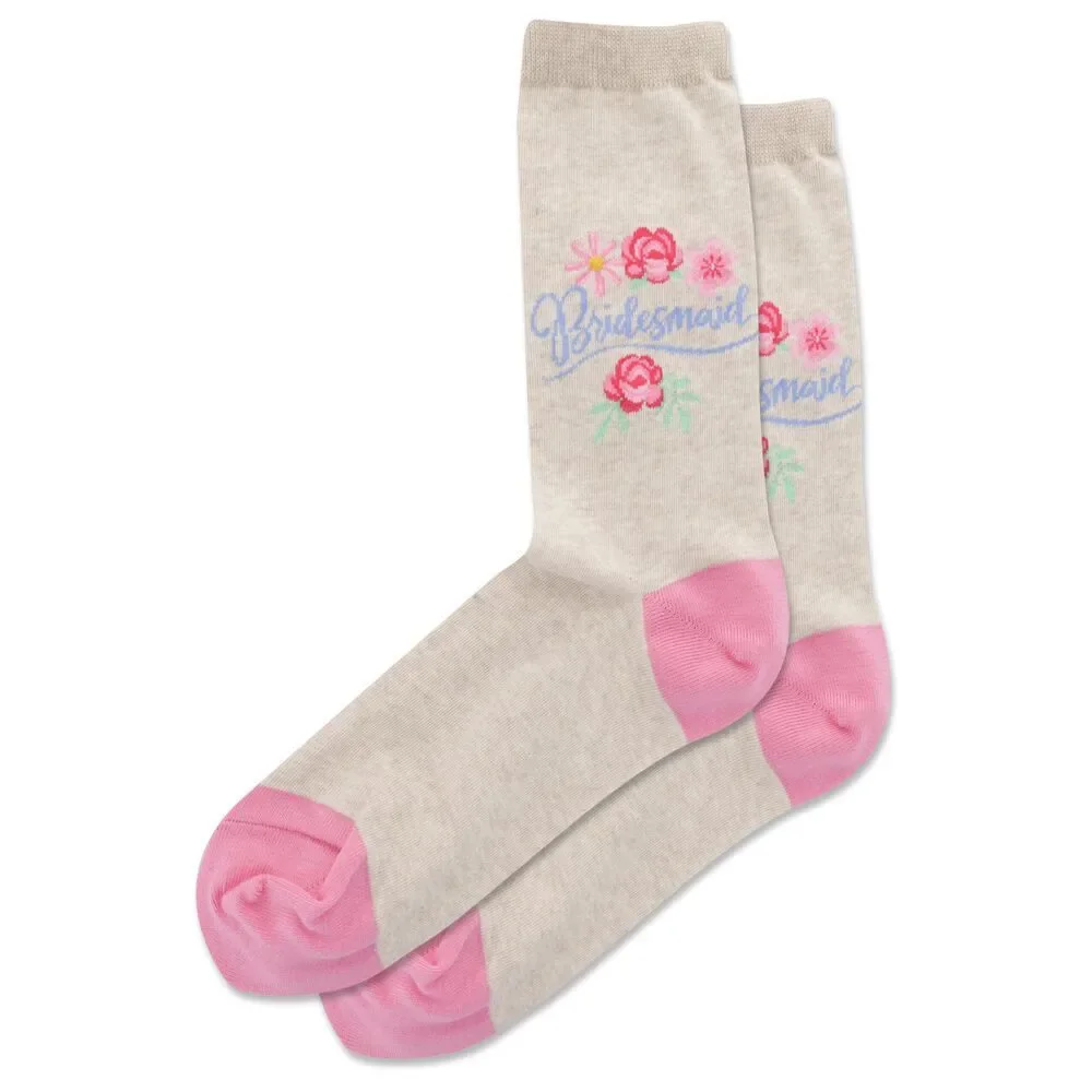 Hot Sox Women's Fun Wedding Bliss Crew Socks-1 Pair Pack-Cool & Cute Bride
